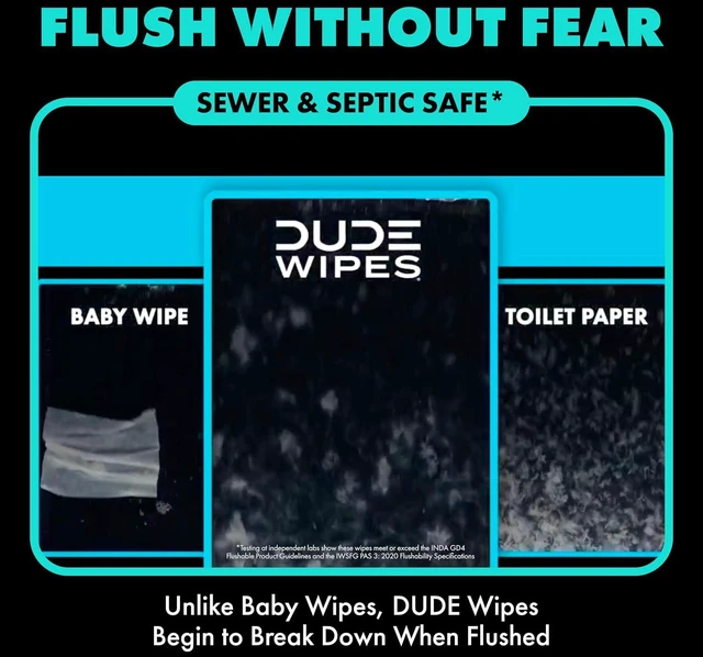 Alt view image 2 of 6 - DUDE Wipes On-the-Go Mint Chill Adult Flushable Travel Wipes, 30 Count