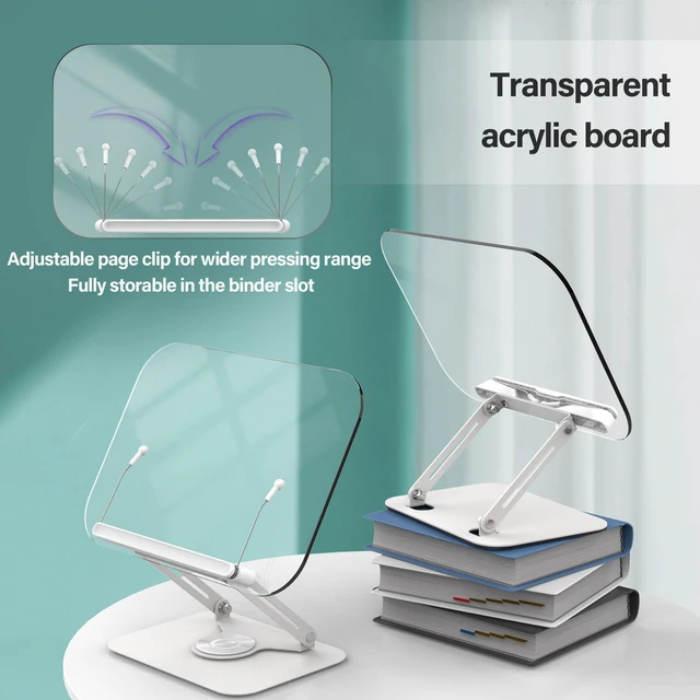Alt view image 4 of 6 - BYMECOST Acrylic Adjustable Book Stand, White