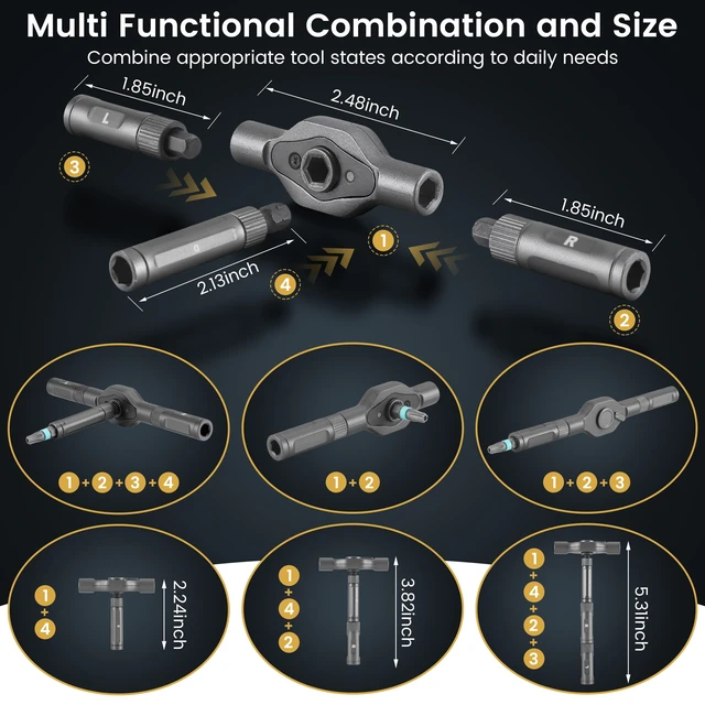 Alt view image 3 of 6 - Original Patented 24-in-1 Magnetic Ratchet Screwdriver Set with Precision Bits, Ergonomic Rotatable Ratchet Handle and Storage Case
