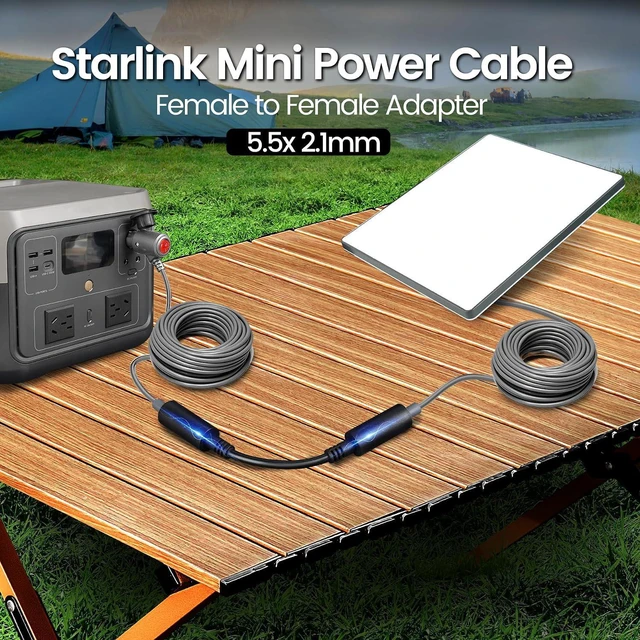 Alt view image 4 of 7 - Waterproof DC Female to Female Adapter 5.5mm x 2.1mm DC Barrel Connector Extender 12V Power Cord for Starlink Mini Dish, PoE Splitter, RV Off-Grid Mobile Use