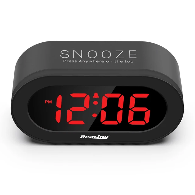 Alt view image 6 of 6 - REACHER LED Digital Alarm Clock, Small Dimmable, with USB Charger