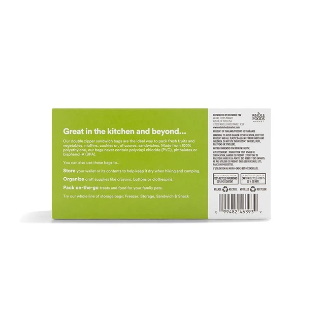 Alt view image 3 of 4 - 365 by Whole Foods Market Sandwich Size Storage Bags with Double Zipper, 100 Count