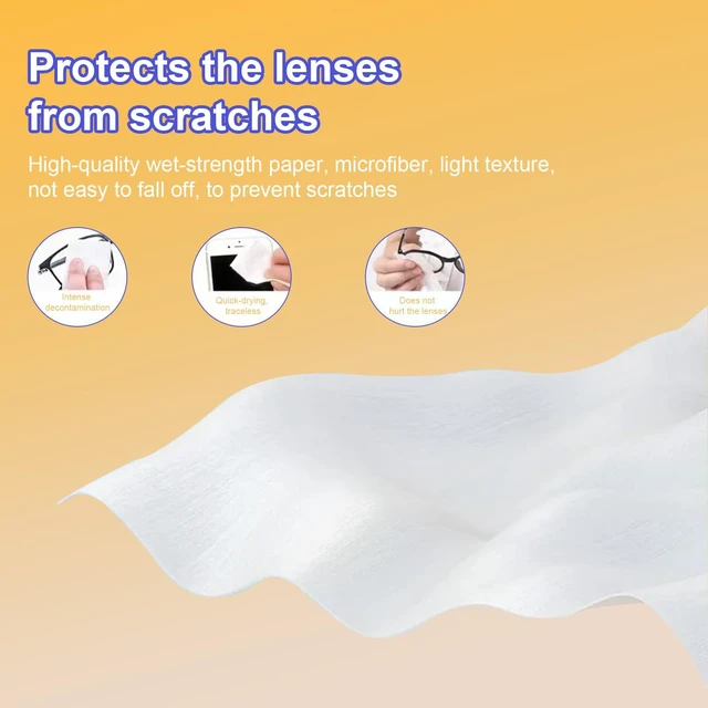 Alt view image 5 of 7 - Lens Wipes for Eyeglasses, Camera Lenses, Sunglasses, Mobile Phone Screens, Goggles - 200 Pieces (Individually Packed)