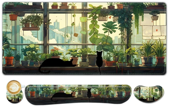 Main image of ToLuLu Extended Gaming Mouse Pad with Memory Foam Keyboard and Mouse Wrist Rest Set