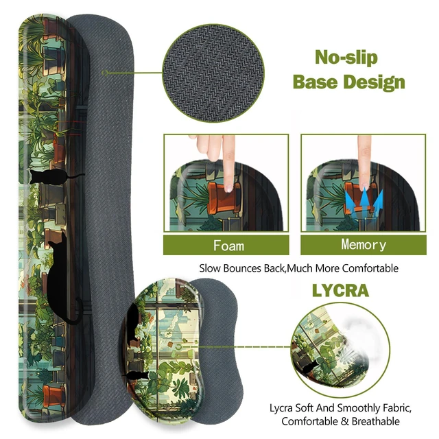 Alt view image 6 of 7 - ToLuLu Extended Gaming Mouse Pad with Memory Foam Keyboard and Mouse Wrist Rest Set