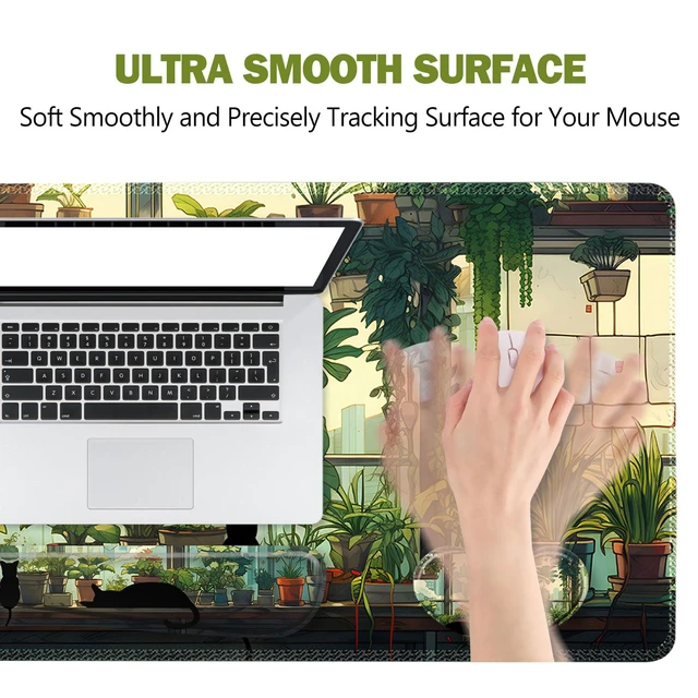 Alt view image 2 of 7 - ToLuLu Extended Gaming Mouse Pad with Memory Foam Keyboard and Mouse Wrist Rest Set
