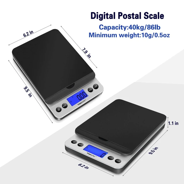 Alt view image 3 of 7 - THINKSCALE 86lb 0.1oz Digital Shipping Scale, Postal Scale, Flip-Up Platform