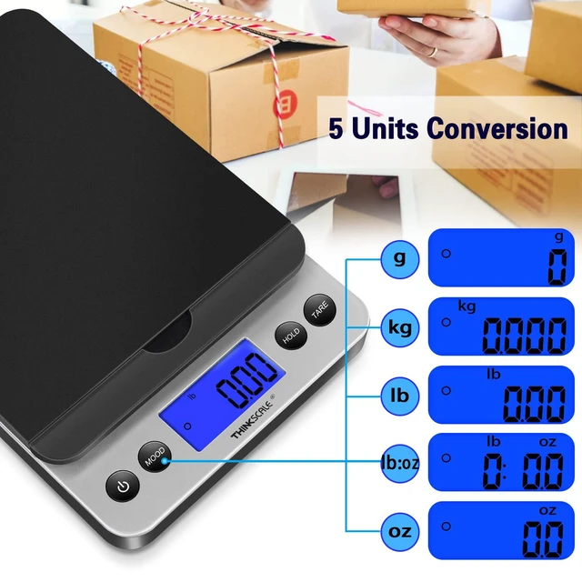 Alt view image 6 of 7 - THINKSCALE 86lb 0.1oz Digital Shipping Scale, Postal Scale, Flip-Up Platform