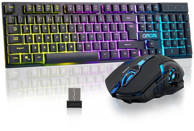 Main image of Gaming Wireless Keyboard and Mouse RGB Backlit Rechargeable Battery