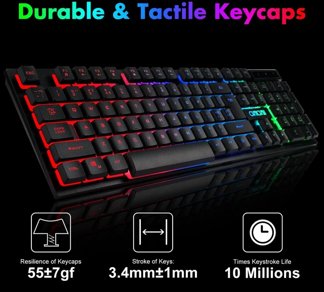 Alt view image 5 of 6 - Gaming Wireless Keyboard and Mouse RGB Backlit Rechargeable Battery