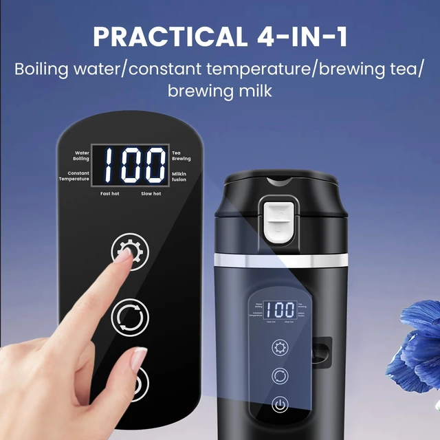 Alt view image 4 of 6 - Car Travel Electric Kettle 400ml 12-24V Compatible