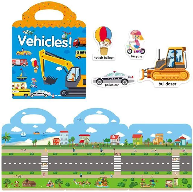 Alt view image 6 of 7 - Reusable Sticker Book Vehicles Truck Stickers Educational Learning Toys Travel Activity Books for Toddler Girls Boys Age 3+ Birthday Gifts