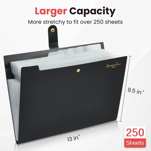 Alt view image 7 of 7 - Sooez 8 Pocket Accordion File Organizer, Expanding File Folder with Labels