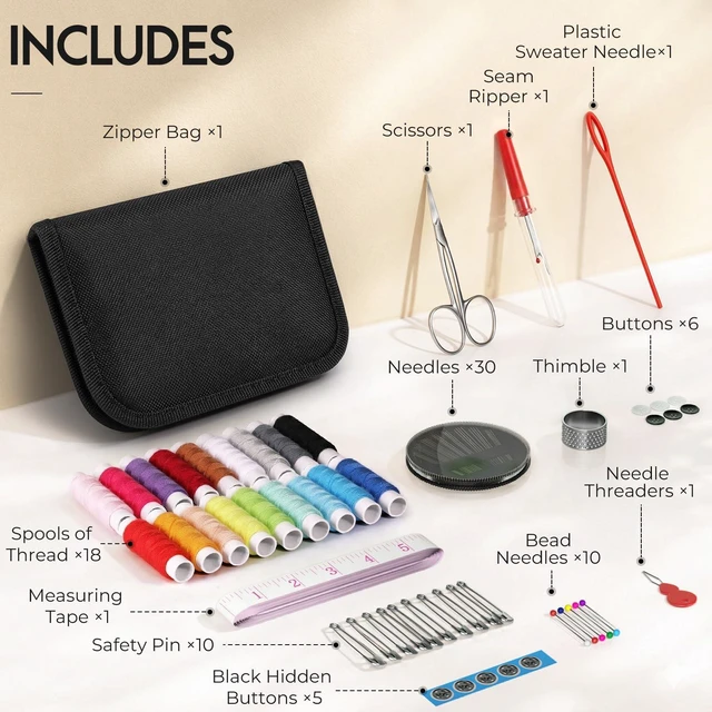 Alt view image 2 of 6 - Coquimbo Sewing Kit for Adults and Teen Girls, Christmas Stocking Stuffers