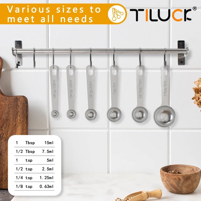 Alt view image 6 of 6 - TILUCK Stainless Steel Measuring Cups and Spoons Set with Coffee Scoop Spoon