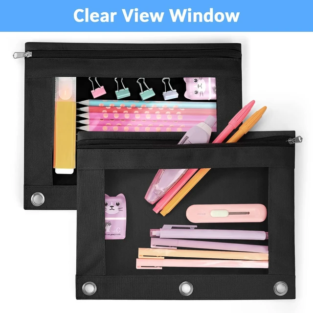Alt view image 5 of 7 - Sooez 2 Pack Pencil Pouch for 3 Ring Binder