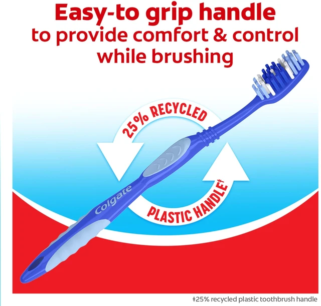 Alt view image 3 of 6 - Colgate Extra Clean Medium Toothbrush 6-Pack