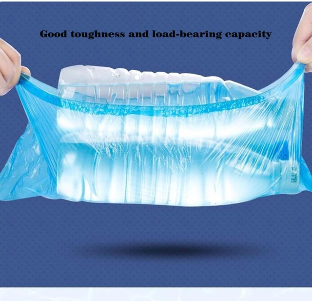 Alt view image 3 of 5 - 100PCS (50Pairs) Disposable Shoe Covers, Waterproof Non-Slip Durable Plastic Boot Covers for Indoor Cleaning, Real Estate, Travel, Construction Workplaces (Blue)