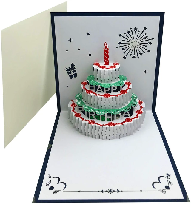 Alt view image 2 of 5 - 3D Pop Up Birthday Cards with Warming LED Light and Cake Music, Laser Cut Greeting Card, 1 Pack for Mom Wife Sister Boy Girl Friends