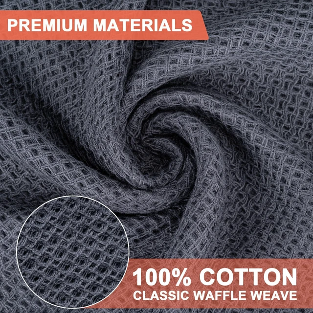 Alt view image 7 of 7 - 6-Pack 100% Cotton Kitchen Dish Cloths, 12x12 Inches, Dark Grey