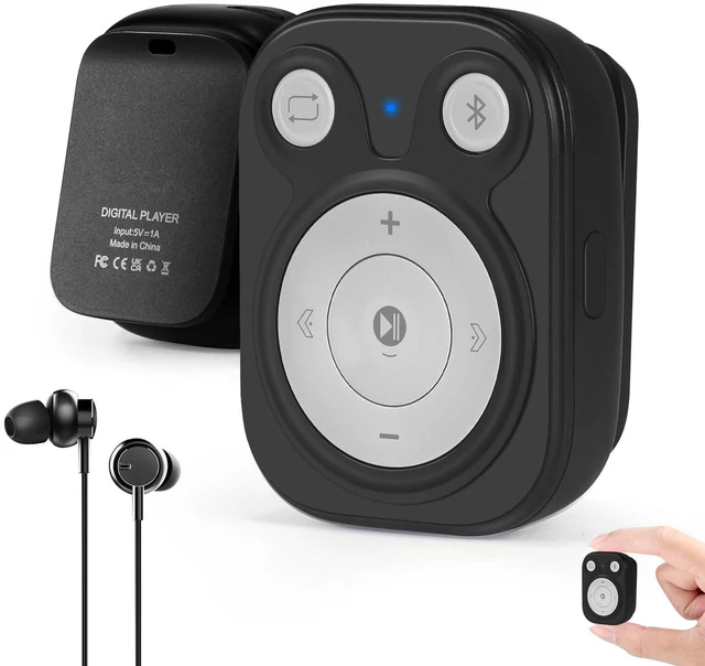 Main image of 64GB Clip MP3 Player with Bluetooth 5.3, 15Hrs Battery, Earphones Included, 1000+ Songs Storage, No Phone Needed, Portable for Kids, Sports, Reading, Learning, Meetings