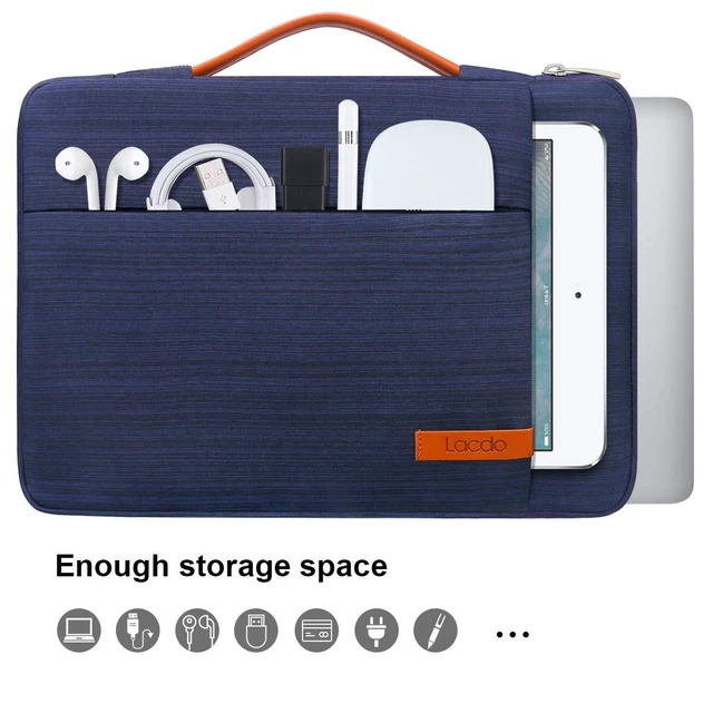 Alt view image 3 of 6 - Lacdo 360 Protective 15-15.6 Inch Laptop Sleeve Case for Acer Aspire 15, HP Pavilion 15, Dell Inspiron 15, Lenovo IdeaPad 15, ASUS ZenBook 15, Blue