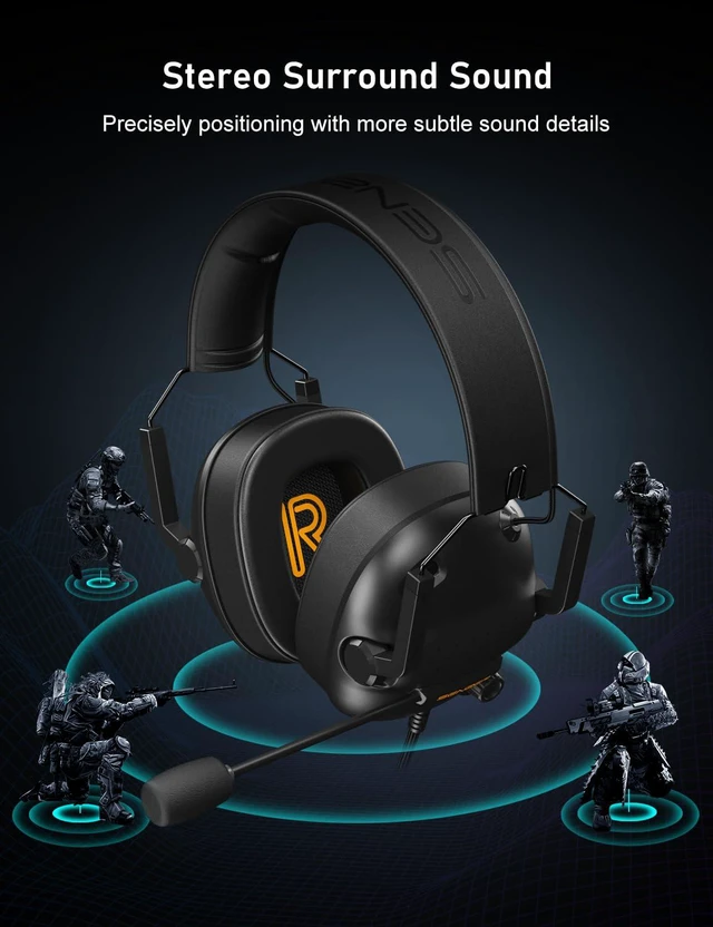 Alt view image 6 of 6 - SENZER SG500 Gaming Headset with Noise Cancelling Microphone, Black