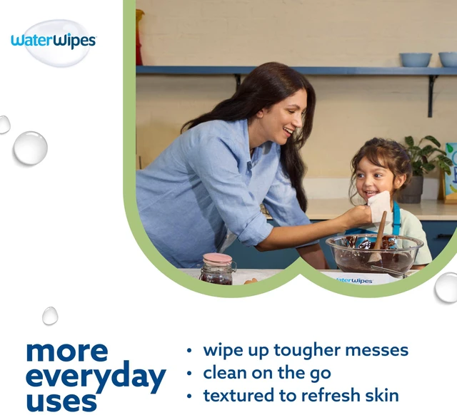 Alt view image 4 of 6 - WaterWipes Sensitive+ Baby & Toddler Wipes, 3-in-1, 99.9% Water, Textured, Unscented, Hypoallergenic, 60 Count (1 Pack)