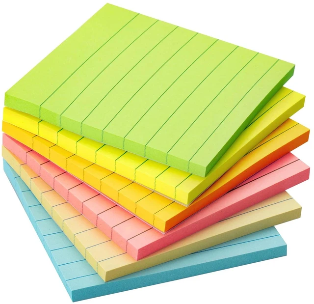 Alt view image 2 of 7 - Mr. Pen Lined Sticky Notes, 3" x 3", 6 Pads, 45 Sheets per Pad