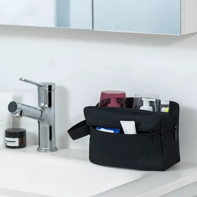 Alt view image 3 of 6 - Elviros Hanging Travel Toiletry Bag, Lightweight, Small, Black