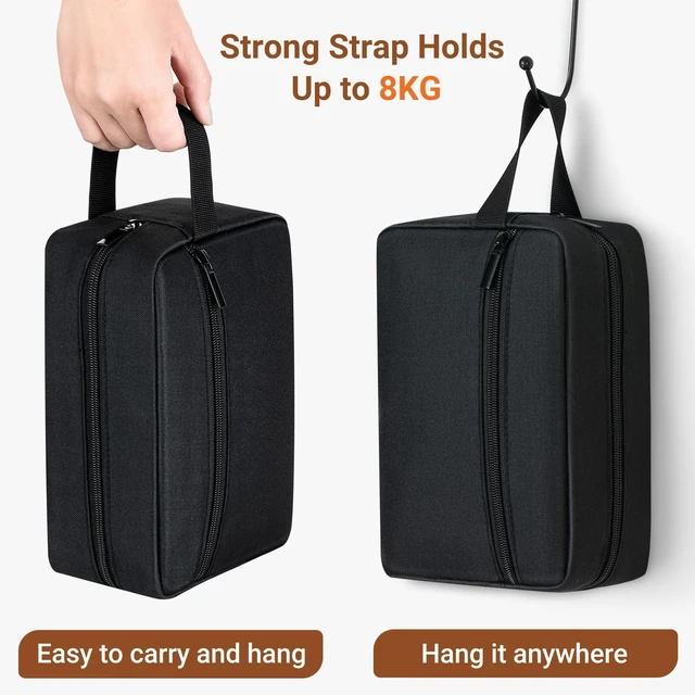 Alt view image 2 of 6 - Elviros Hanging Travel Toiletry Bag, Lightweight, Small, Black