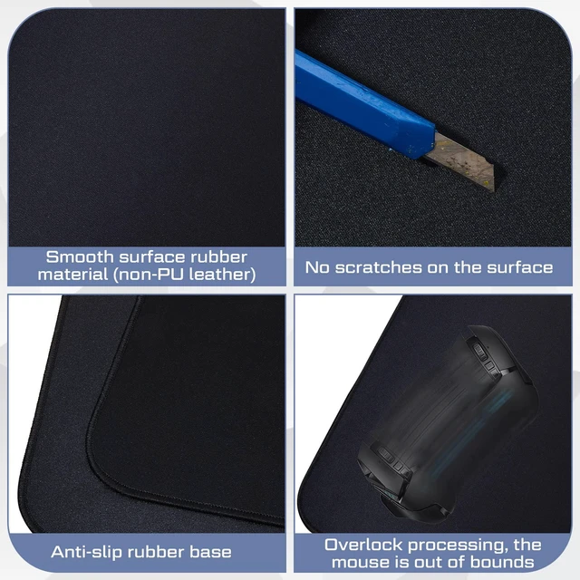 Alt view image 6 of 6 - L-Shaped Desk Mat, Large Corner Mouse Pad, Waterproof Curved, Black