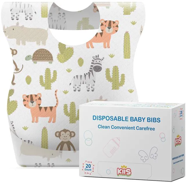 Main image of KIIS Disposable Paper Baby Bibs for Infant, Toddlers & Kids - Travel & Daycare Essentials