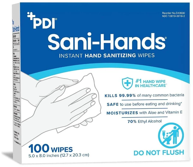 Alt view image 2 of 6 - Sani-Hands Hand Sanitizer Wipes 100 Packets per Box