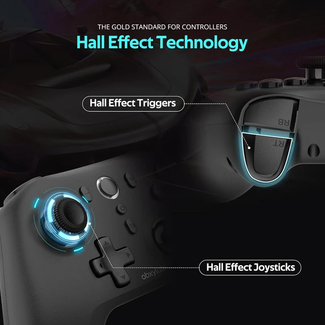 Alt view image 3 of 6 - Abxylute C6 Wireless Bluetooth PC Controller - 1000Hz Polling Rate, Hall Effect Joystick for Windows, Switch 1&2, Steam Deck, Android, iOS, Mac, Tesla Vibration Turbo
