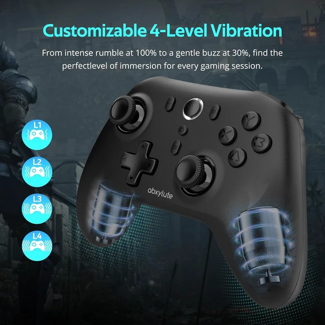 Alt view image 5 of 6 - Abxylute C6 Wireless Bluetooth PC Controller - 1000Hz Polling Rate, Hall Effect Joystick for Windows, Switch 1&2, Steam Deck, Android, iOS, Mac, Tesla Vibration Turbo