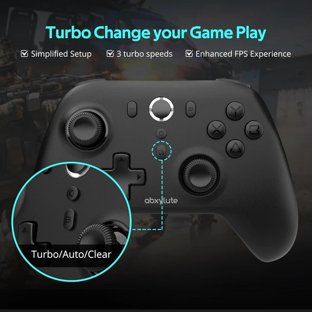 Alt view image 4 of 6 - Abxylute C6 Wireless Bluetooth PC Controller - 1000Hz Polling Rate, Hall Effect Joystick for Windows, Switch 1&2, Steam Deck, Android, iOS, Mac, Tesla Vibration Turbo