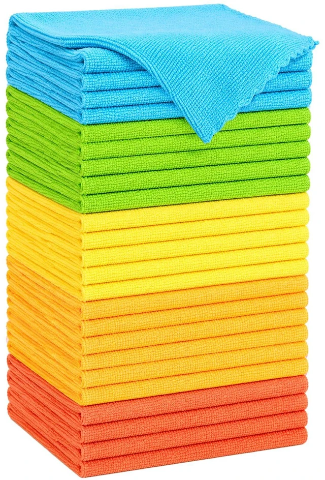 Main image of 24 Pack Microfiber Cleaning Cloth, Highly Absorbent Reusable Lint Free Rags for House Kitchen Car Care, 11x12Inch, Multicolor