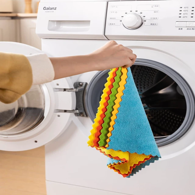 Alt view image 2 of 6 - 24 Pack Microfiber Cleaning Cloth, Highly Absorbent Reusable Lint Free Rags for House Kitchen Car Care, 11x12Inch, Multicolor