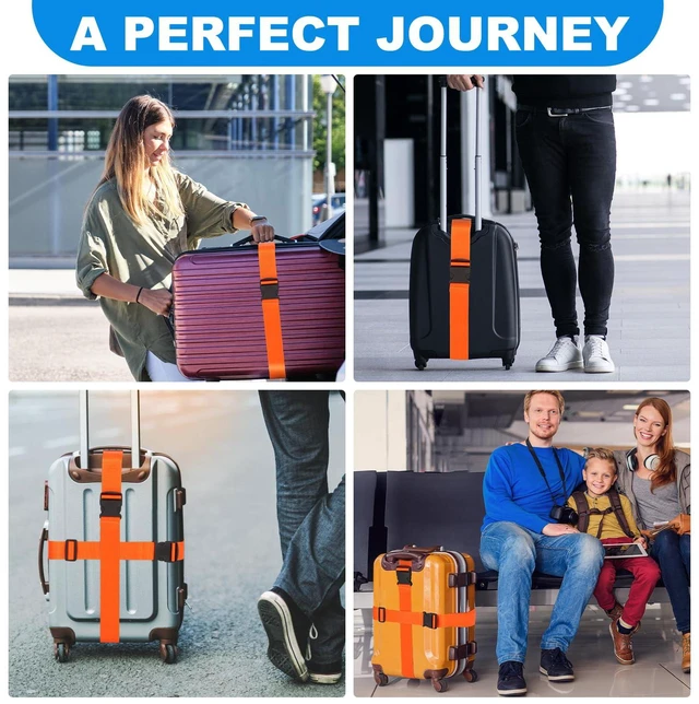 Alt view image 3 of 7 - Luggage Straps, Pack of 4, Adjustable 40 to 78 Inches