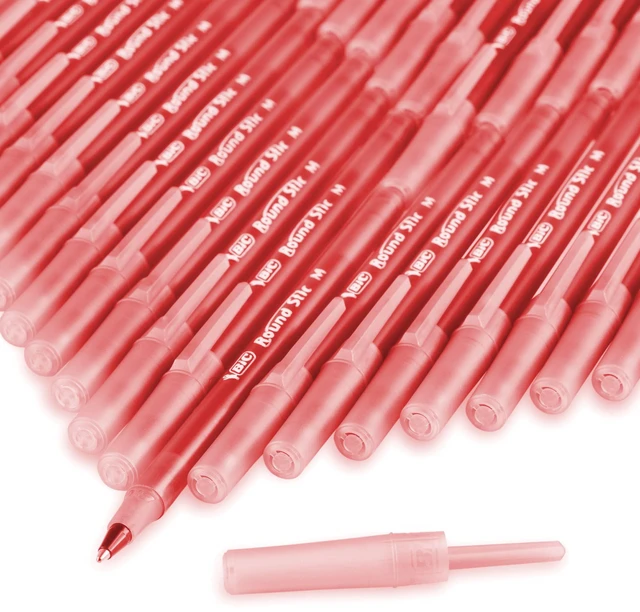 Alt view image 5 of 6 - BIC Round Stic Xtra Life Ballpoint Pens, Medium Point 1.0mm, Red, 10-Count
