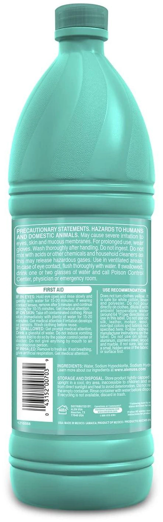 Alt view image 3 of 6 - Cloralen Household Cleaning Liquid Bleach 32.12fl oz