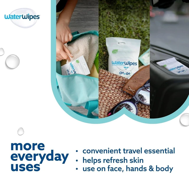 Alt view image 6 of 6 - WaterWipes Sensitive+ On the Go Wipes, 3-in-1 Clean, Care, Protect, 99.9% Water, Unscented, Hypoallergenic, 28 Count (Pack of 1)
