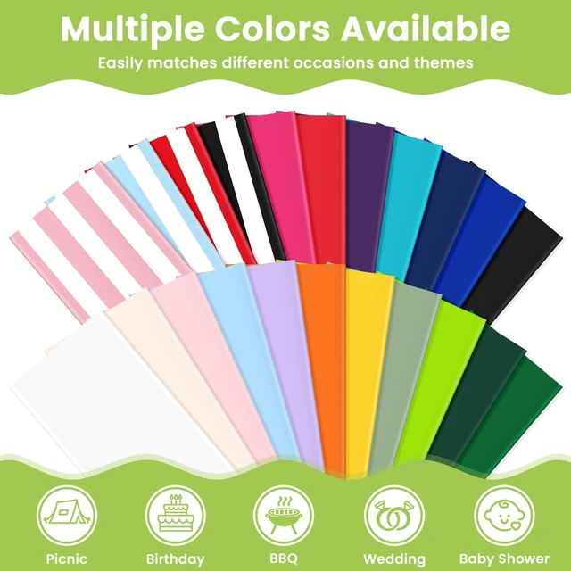 Alt view image 6 of 7 - Mulbozy 2 Pcs Sage Green Plastic Disposable Table Cloth 54x108Inches