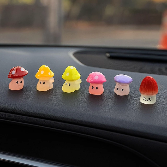Main image of 6PCS Luminous Mushrooms Car Dashboard Decorations
