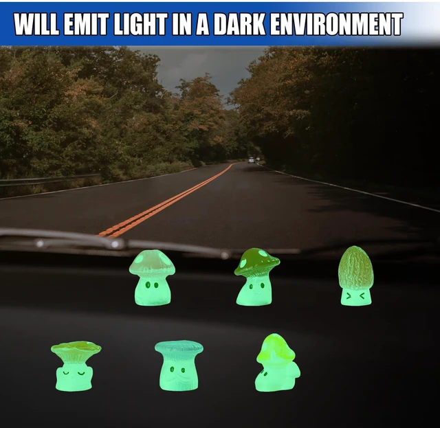 Alt view image 5 of 6 - 6PCS Luminous Mushrooms Car Dashboard Decorations