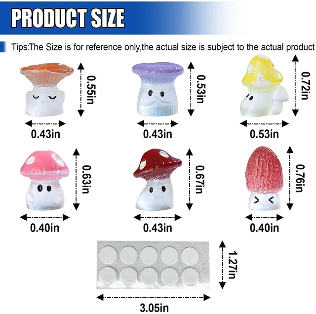 Alt view image 4 of 6 - 6PCS Luminous Mushrooms Car Dashboard Decorations