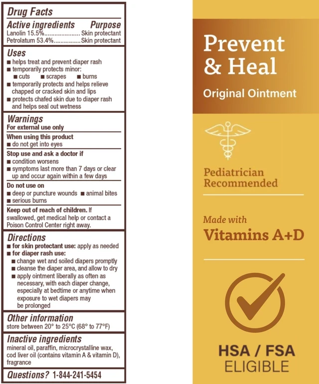 Alt view image 5 of 6 - A+D Original Diaper Rash Ointment 1.5oz Tube, Baby Skin Protectant with Lanolin and Petrolatum, Seals Out Wetness, Helps Prevent Diaper Rash, Packaging May Vary