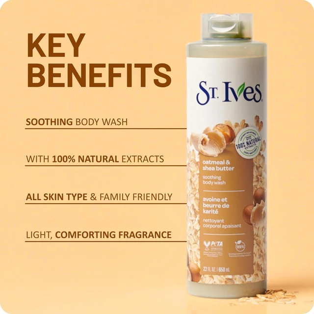 Alt view image 3 of 6 - St. Ives Oatmeal & Shea Butter Body Wash, 22oz