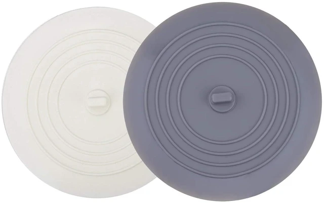 Main image of V-TOP 2 Pack 6-Inch Large Silicone Tub Stopper Drain Plug Hair Stopper Flat Suction Cover for Kitchen Gadgets, Bathroom Accessories, and Laundry